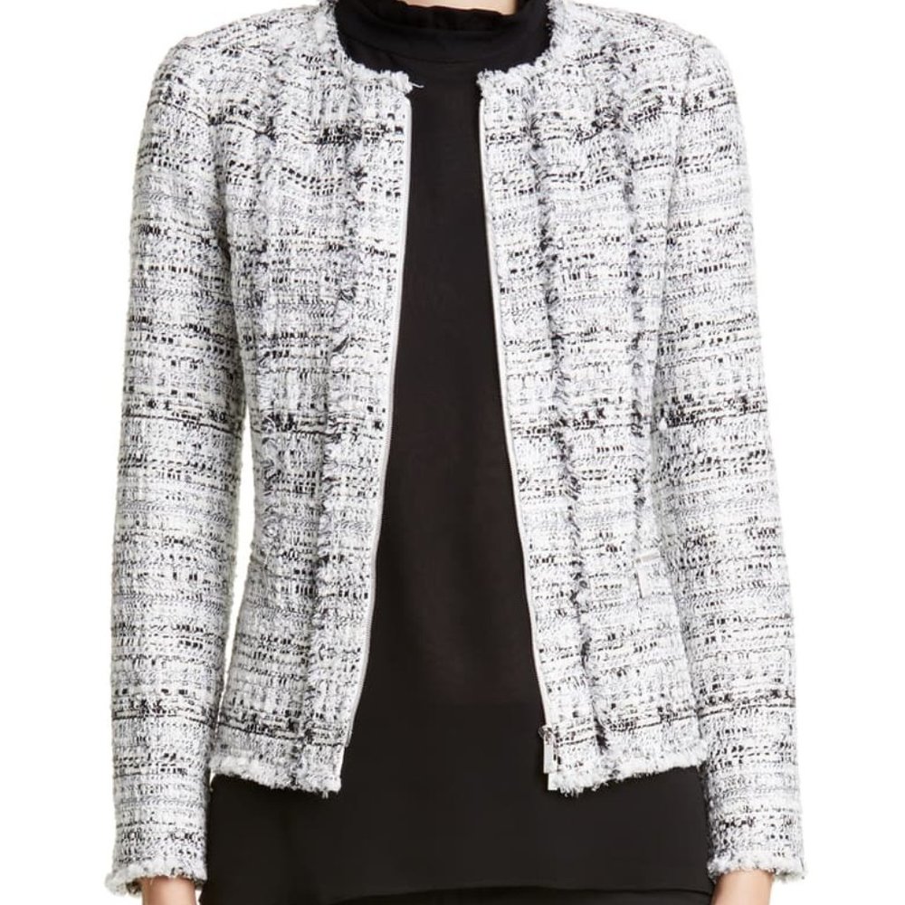 $898 LAFAYETTE 148 Noelle Tweed Jacket Size 16 PB5